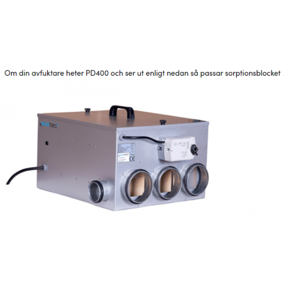 Acetec PD400 sorptionsblock för avfuktare tillverkad före 2013-12-31