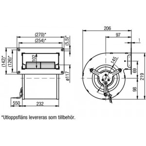 Reservdel för SEBO Induvex 800 fläktmotor. Endast för reservdelsbruk inom EU.